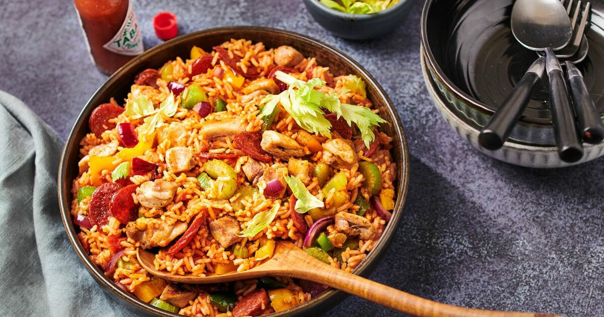 Pittige jambalaya met kip & chorizo Lassie rijst