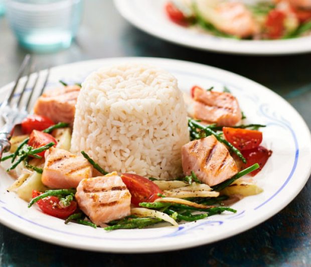 Zalm met venkel en zeekraal