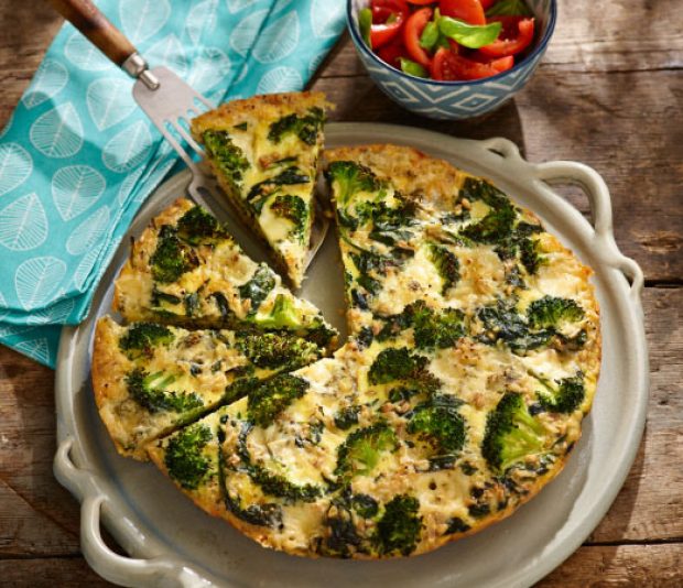 Rijstfrittata met spinazie en broccoli