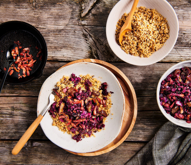 Voorgestoomde Quinoa Met Zoetzure Rodekool Lassie Rijst