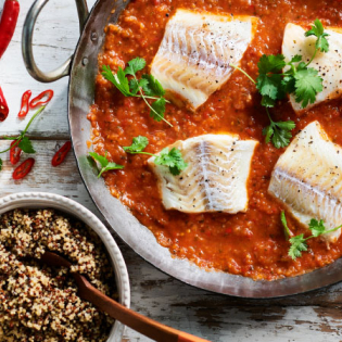 Kleurige quinoa met Braziliaanse vis