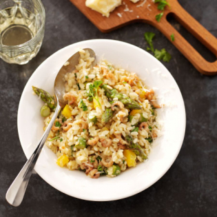Paprikarisotto met garnalen