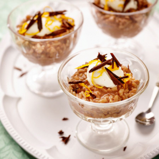 Chocoladerijst met sinaasappel