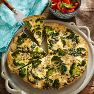 Rijstfrittata met spinazie en broccoli