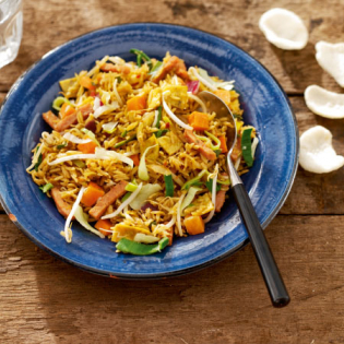 Snelle nasi met ham