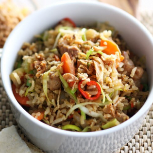 Pittige nasi met taugé