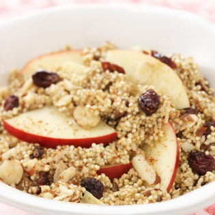 Romige quinoa met appel en cranberry’s