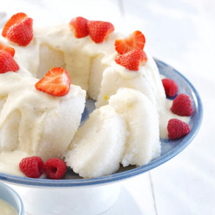 Citroenrijstpudding met vanillesaus
