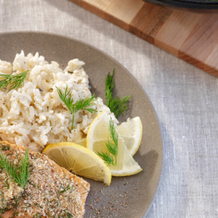 Zalm met romige spinazie