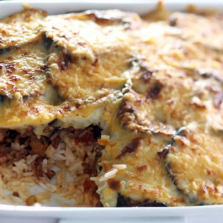 Moussaka met basmatirijst