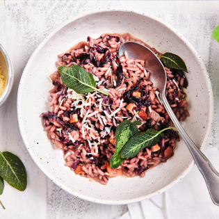 Risotto radicchio e speck (uit Treviso)