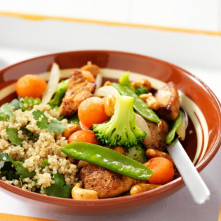 Korianderquinoa met kip en groenten