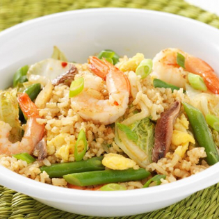 Nasi goreng met garnalen