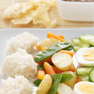 Gado-gado met pandanrijst