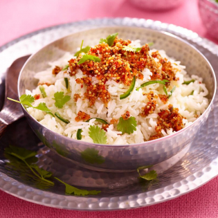 Pittige Indiase rijst met yoghurt