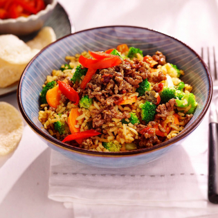 Pittige nasi goreng met broccoli