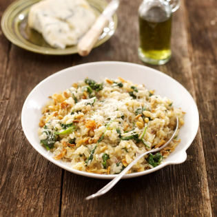 Groene risotto met gorgonzola