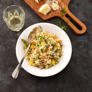 Paprikarisotto met garnalen