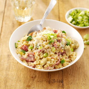 Risotto met Parmaham