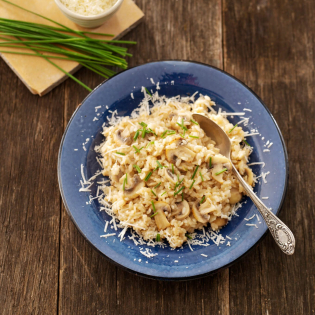 Romige risotto met champignons