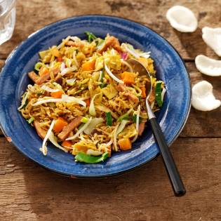 Snelle nasi met ham