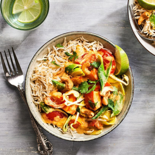 Thaise groentecurry met pompoen en cashewnoten