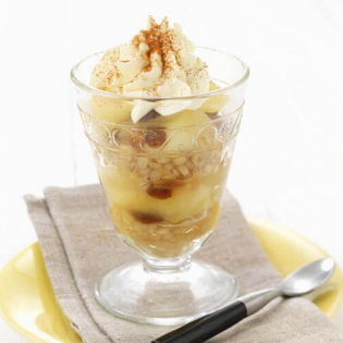 Tiramisu van appelcompote en gort