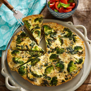 Rijstfrittata met spinazie en broccoli